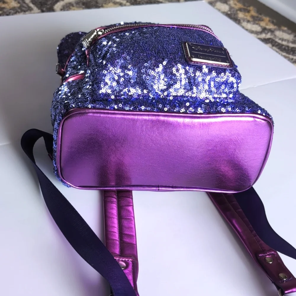 Disney Parks Loungefly Purple Potion Sequin Mini Backpack - Picture 7 of 16